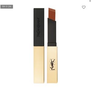 NEW YSL ROUGE PUR COUTURE SLIM LEATHER MATTE LIPSTICK IN LOUD BROWN